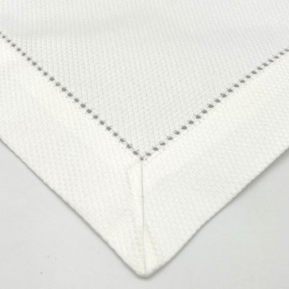Huck Weave Hemstitched White Dinner Napkins