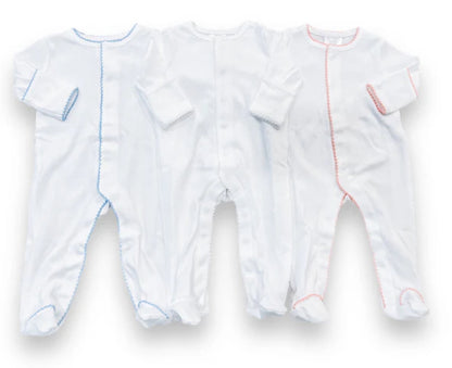 Picot Trim LS Footed Onesie