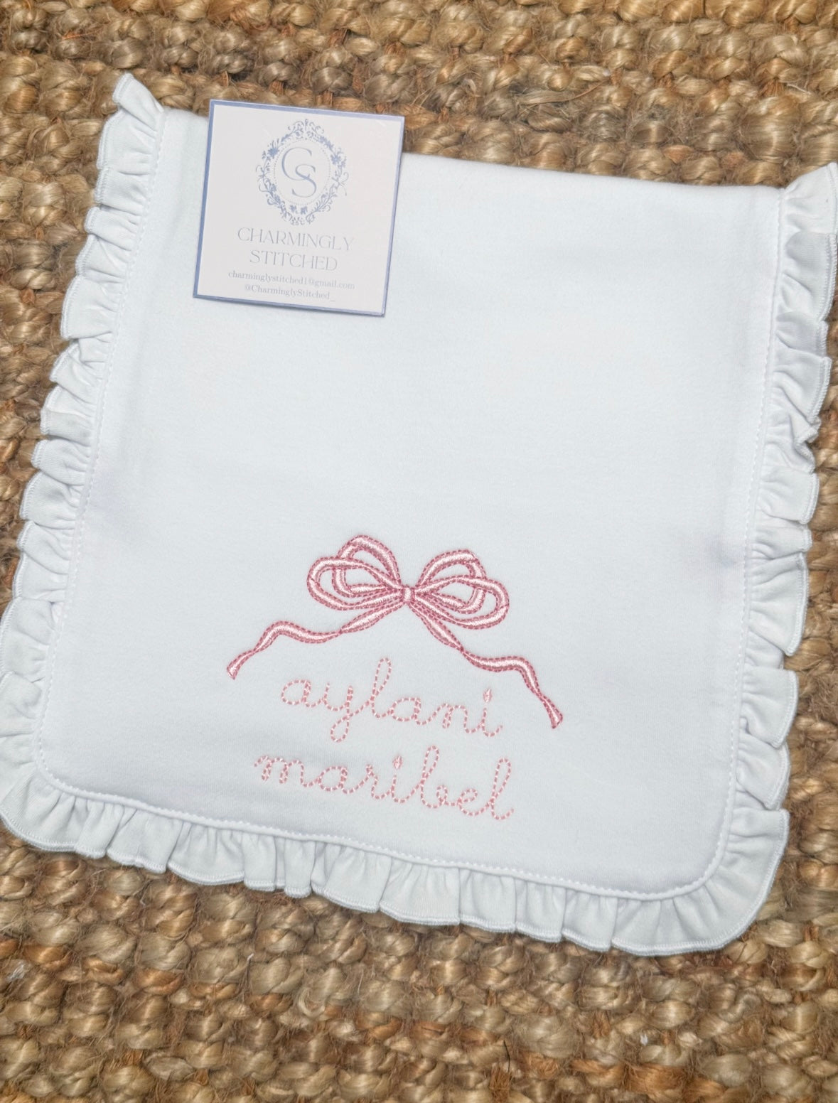 Ruffle Trim Burp Cloth