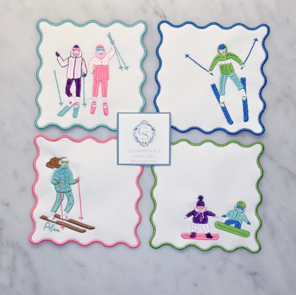 Wavy Custom Cocktail Napkins