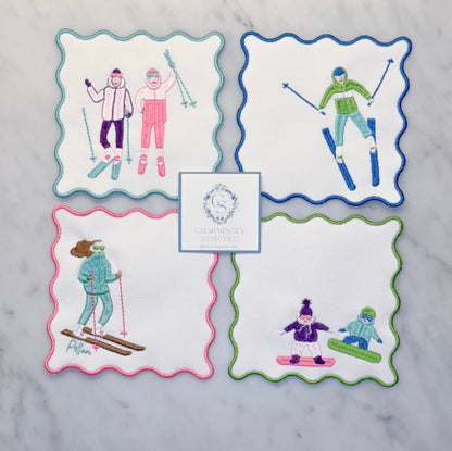 Wavy Custom Cocktail Napkins