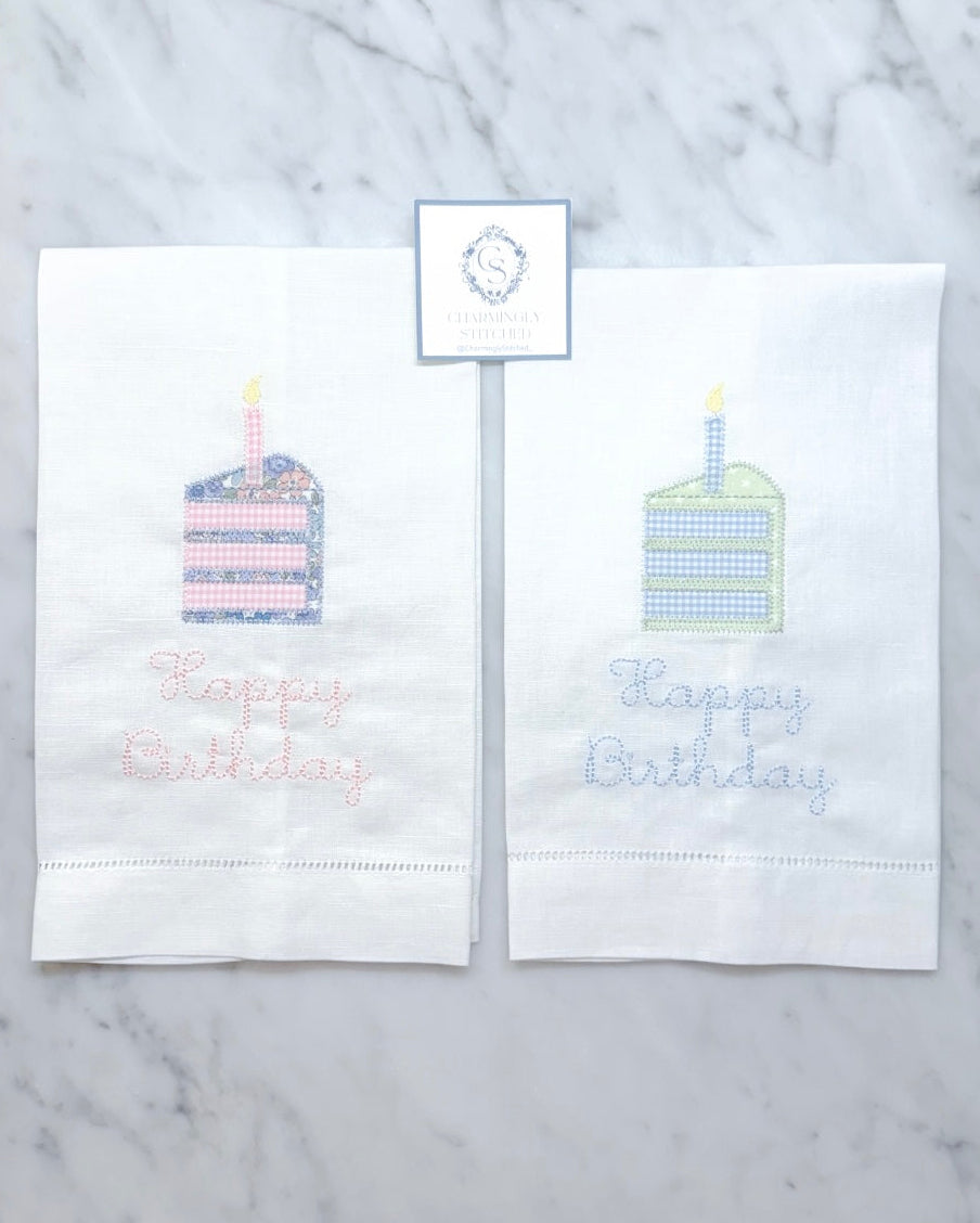 Applique Birthday Tea Towel