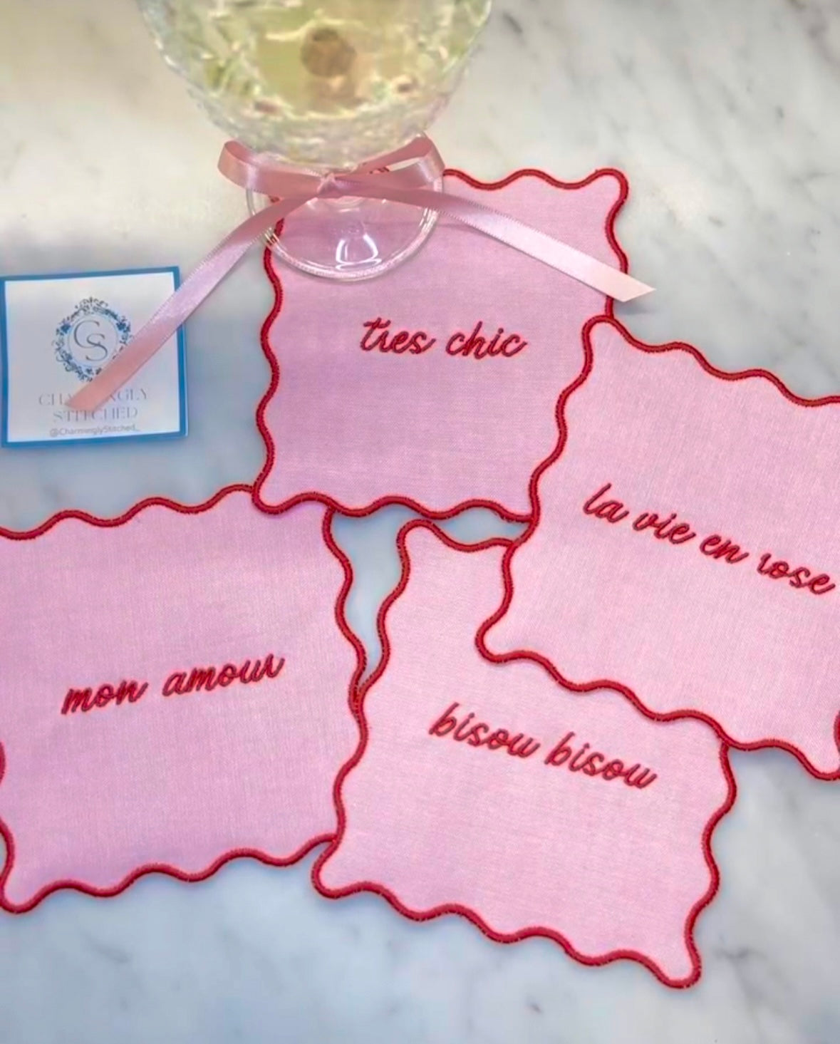 Wavy Custom Cocktail Napkins