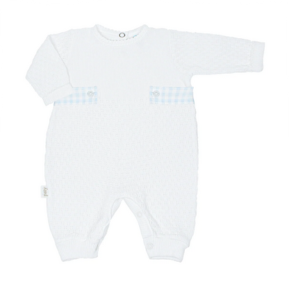 PatyKnit™ Romper with Gingham Tabs