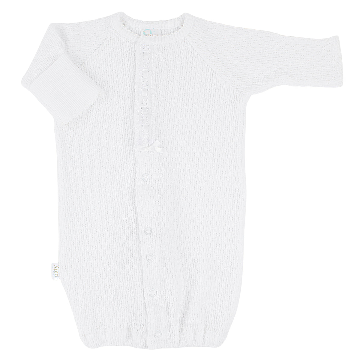PatyKnit™ Converter Gown with Eyelet Trim