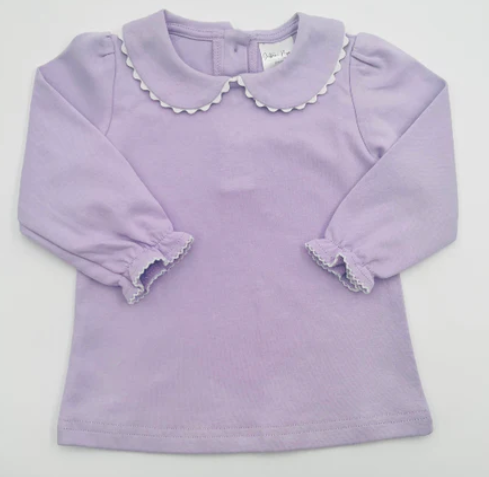 Long Sleeve Girls Peter Pan Collar Shirt