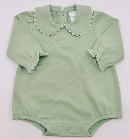 Long Sleeve Peter Pan Collar Girls Bubble