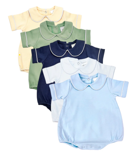 Boys Peter Pan Piped Trim Bubble